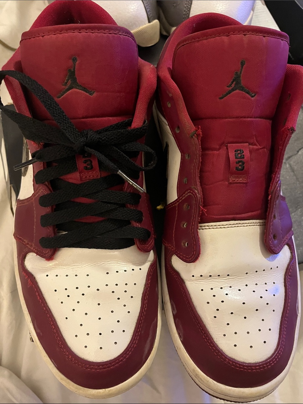 Nike Air Jordan 1 Low Men's Sneakers - Red & White